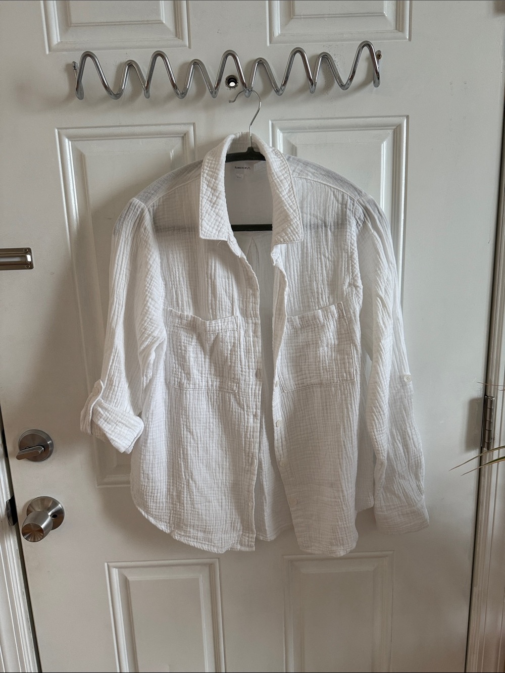 summersalt White Textured Button-Up Shirt